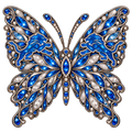 Detroit Lions Jeweled Butterfly DTF transfer