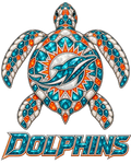 Miami Dolphins Jeweled Sea Turtle DTF transfer