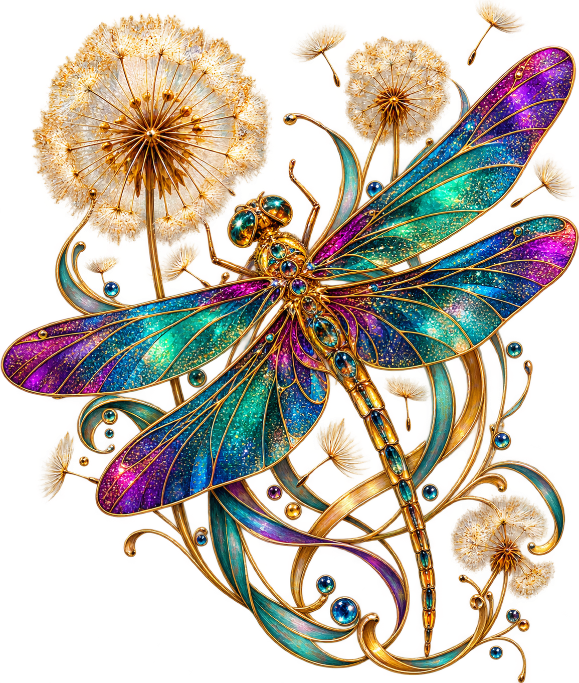Dragonfly on Dandelion