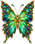 Emerald and Gold Fantasy Butterfly DTF transfer