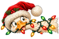 Christmas Lights Tangled Duck DTF transfer