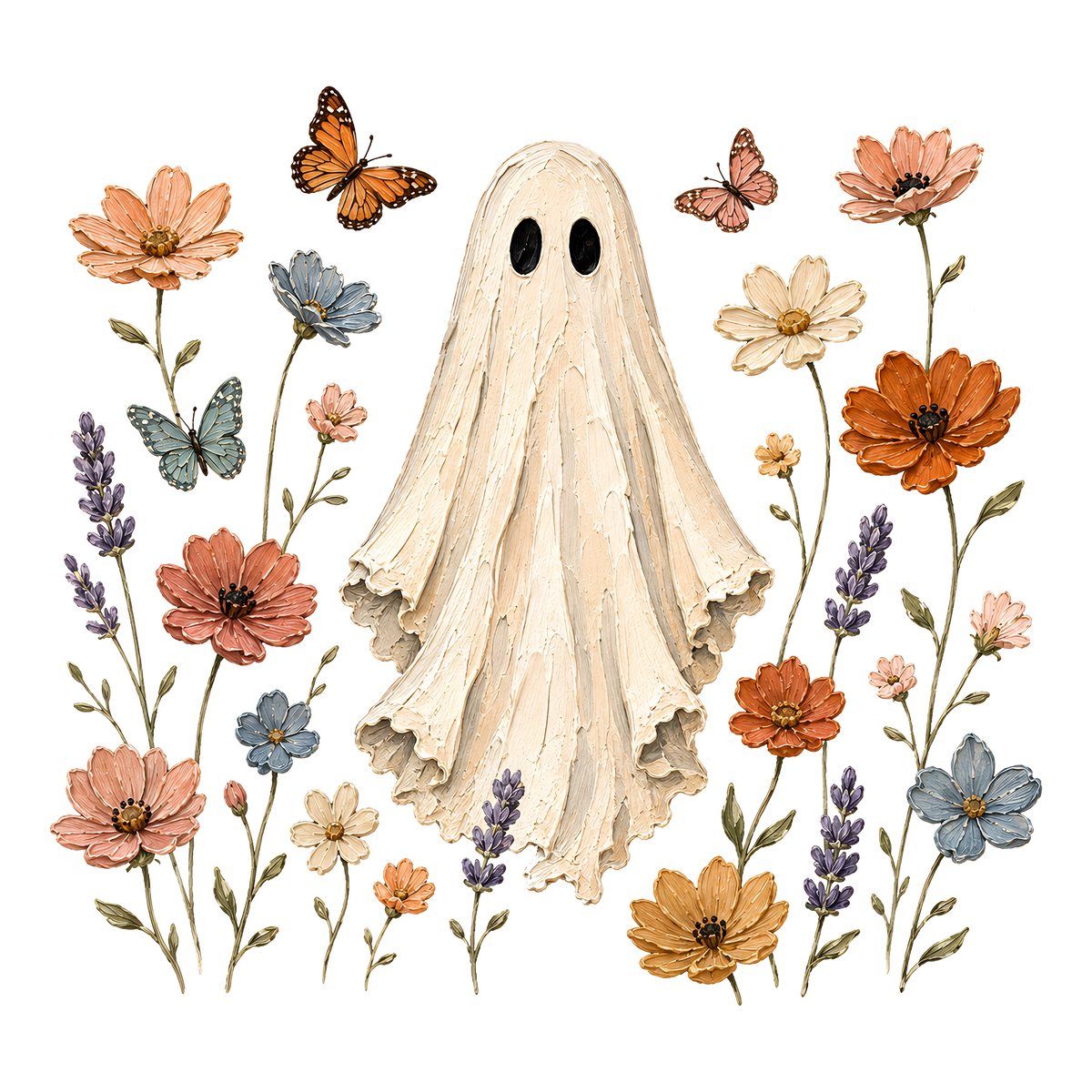 Floral Spooky Ghost