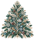Frosted Botanical Holiday Tree DTF transfer