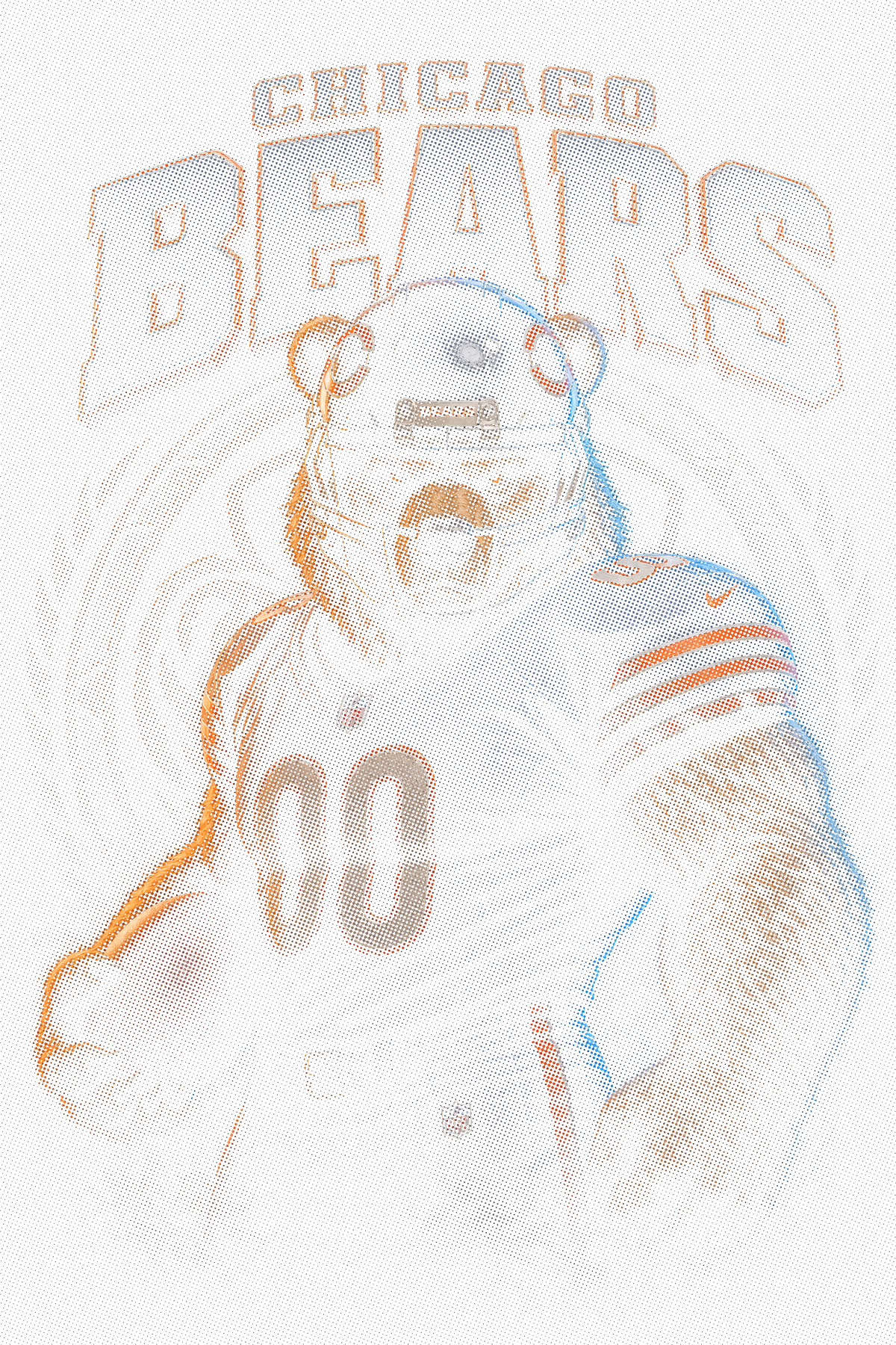 Chicago Bears Gridiron Halftone (Black Background)