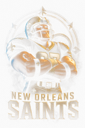 New Orleans Saints Gridiron Halftone (Black Background)