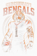 Cincinnati Bengals Gridiron Halftone (Black Background)