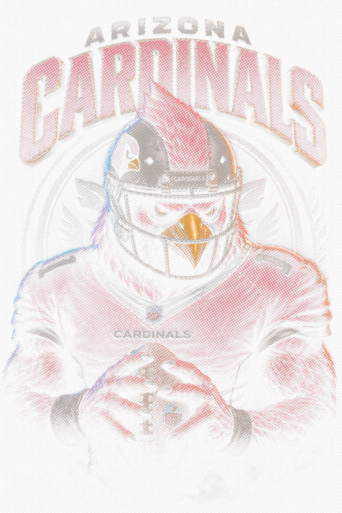 Arizona Cardinals Gridiron Halftone (Black Background)