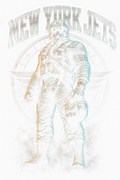 New York Jets Gridiron Halftone (Black Background)