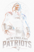 New England Patriots Gridiron Halftone (Black Background)