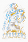 Los Angeles Chargers Gridiron Halftone (Black Background)