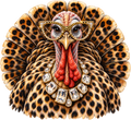 Bedazzled Leopard Print Turkey DTF transfer