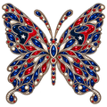 Houston Texans Jeweled Butterfly DTF transfer