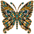 Jacksonville Jaguars Jeweled Butterfly DTF transfer