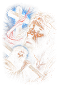 Jesus Carrying the Cross Halftone transfer