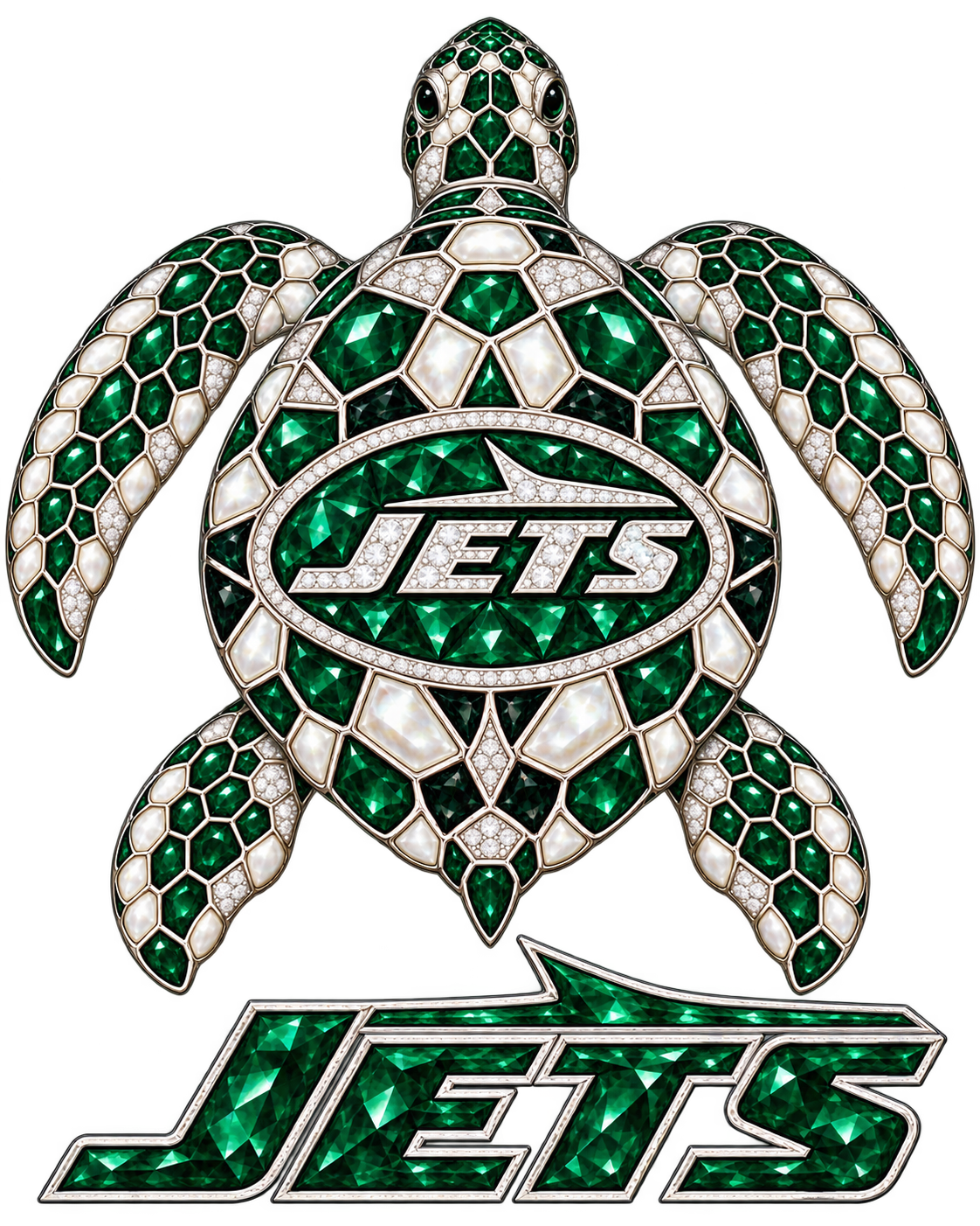 New York Jets Jeweled Sea Turtle DTF transfer