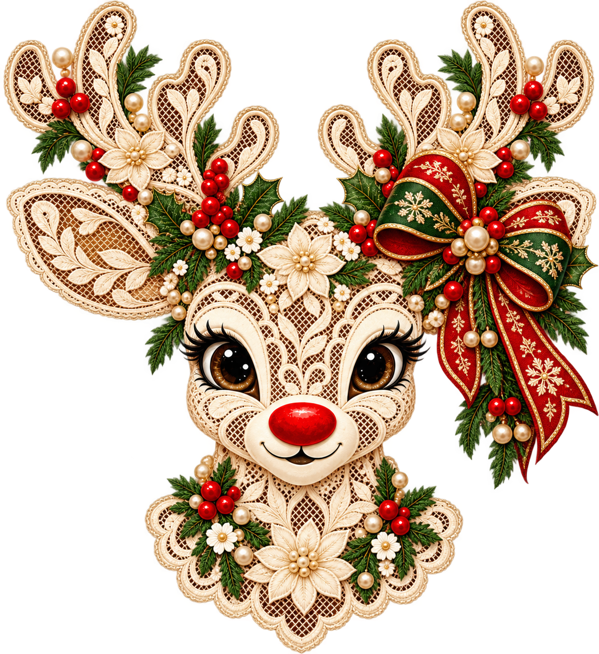 Lacework Christmas Reindeer DTF transfer