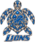 Detroit Lions Jeweled Sea Turtle DTF transfer