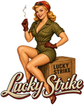 Lucky Strike Pin-Up Nose Art DTF transfer