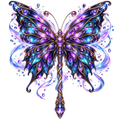 Purple Crystal Butterfly Wand DTF transfer