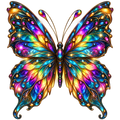 Jewel-Toned Rainbow Fantasy Butterfly DTF transfer