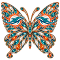 Miami Dolphins Jeweled Butterfly DTF transfer