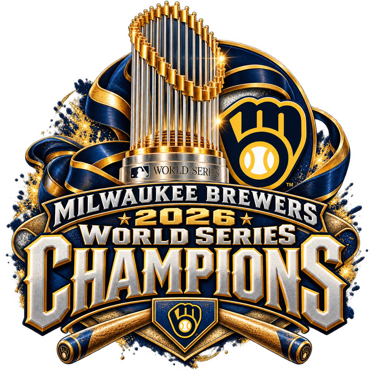 Milwaukee Brewers 2026 World Series Champions Trophy DTF transfer