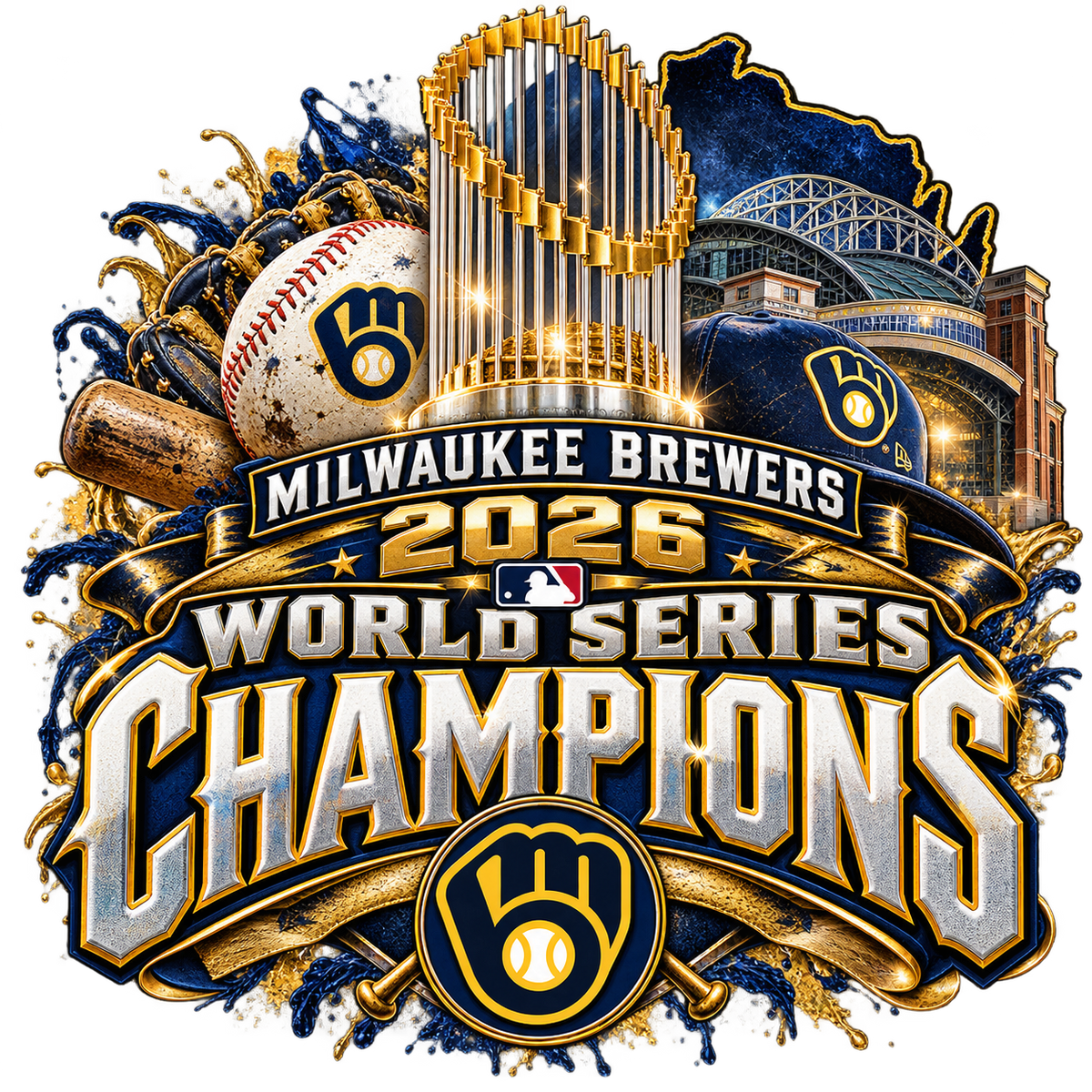 Milwaukee Brewers 2026 World Series Champions Wisconsin DTF transfer