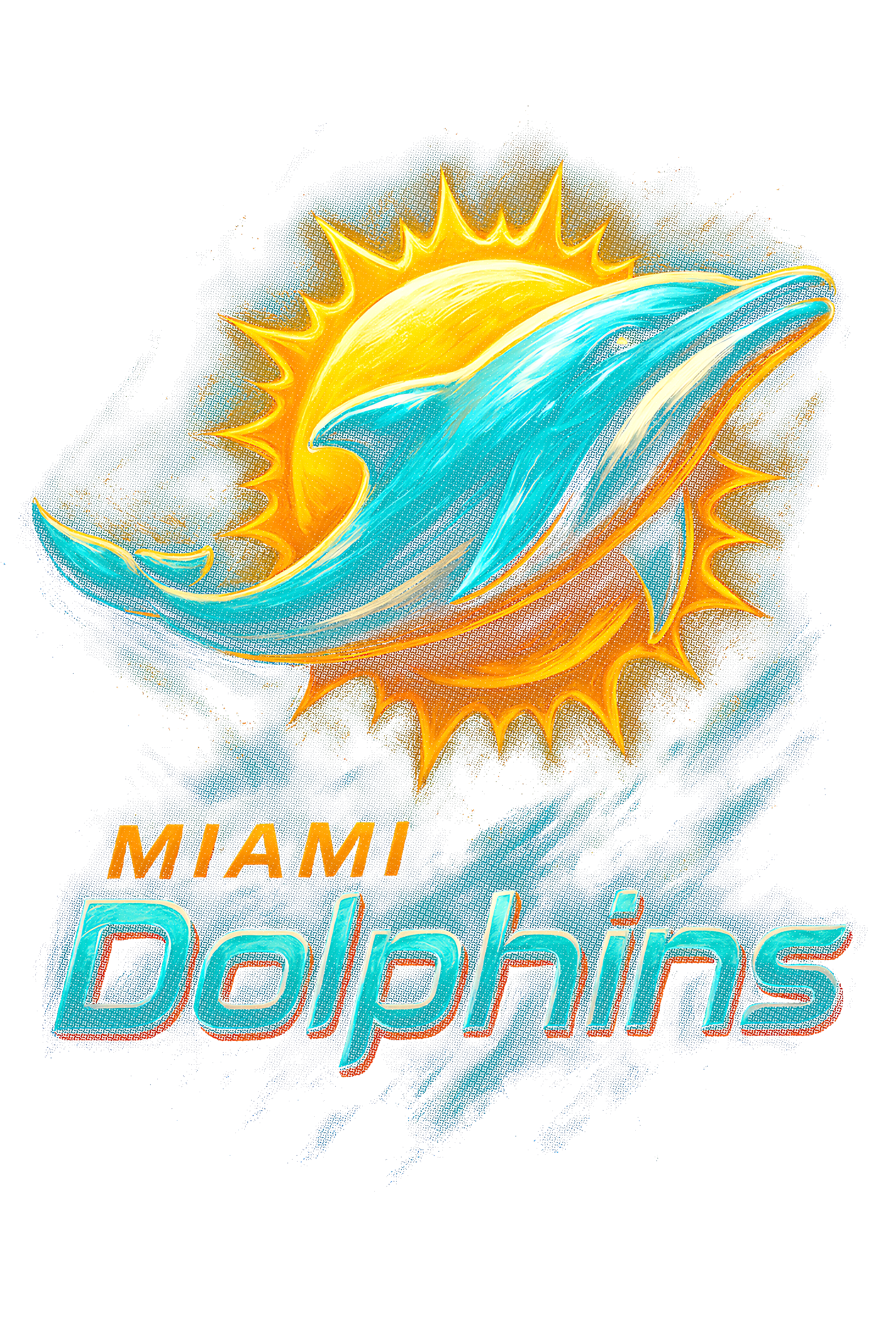 Dolphins "Halftone" (Black Backround)