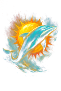 Dolphins "Halftone" (Black Backround)