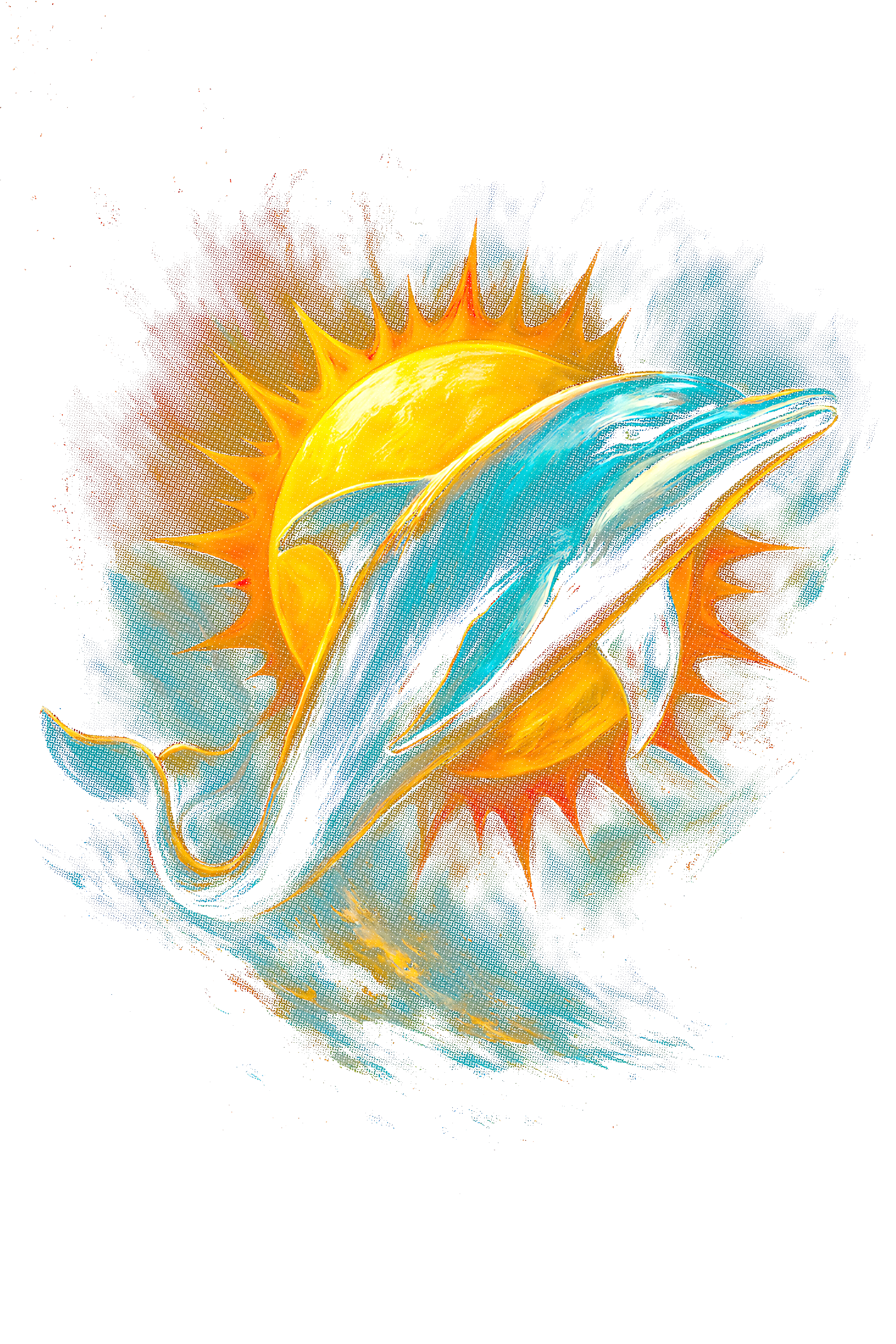 Dolphins "Halftone" (Black Backround)