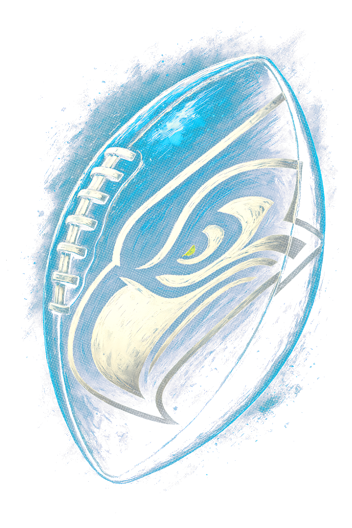 Sea Hawks "Halftone" (Black Backround)