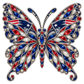 New England Patriots Jeweled Butterfly DTF transfer