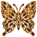 New Orleans Saints Jeweled Butterfly DTF transfer