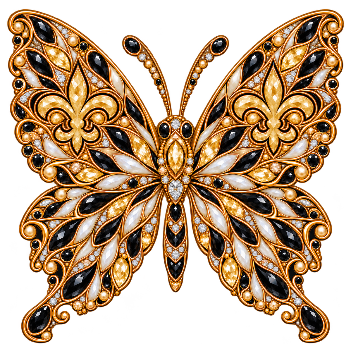 New Orleans Saints Jeweled Butterfly DTF transfer