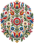 Nordic Floral with Birds DTF transfer design