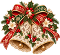 Ornate Lace Christmas Bells with Bow DTF transfer