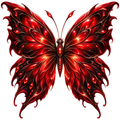 Crimson Jewel Butterfly DTF transfer