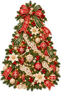 Ornate Lace Christmas Tree with Ribbon DTF transfer