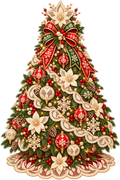 Ornate Lace Christmas Tree with Lace Skirt DTF transfer