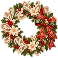 Ornate Lace Christmas Wreath DTF transfer