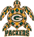 Green Bay Packers Jeweled Sea Turtle DTF transfer