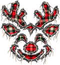 Ripped Plaid Reindeer Face DTF transfer