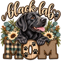 Black Lab Mom Sunflower DTF transfer