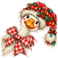 Christmas Goose with Lights and Bow DTF transfer