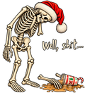 Well Shit Santa Skeleton DTF transfer