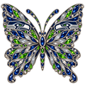 Seattle Seahawks Jeweled Butterfly DTF transfer