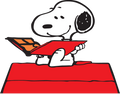 Snoopy Typing on the Doghouse DTF transfer