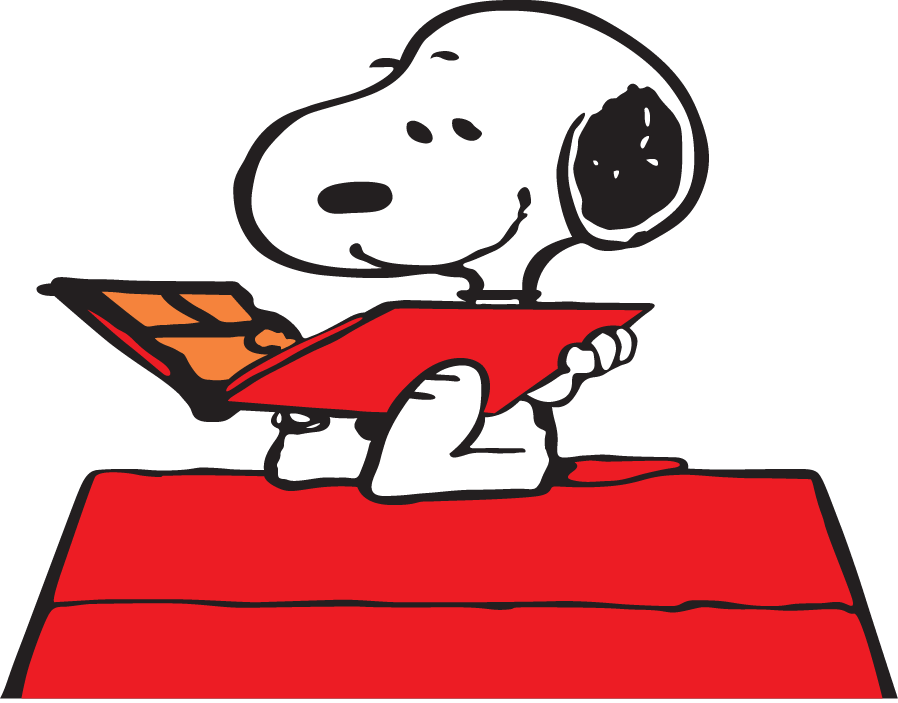 Snoopy Typing on the Doghouse DTF transfer
