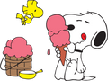Snoopy and Woodstock Ice Cream DTF transfer