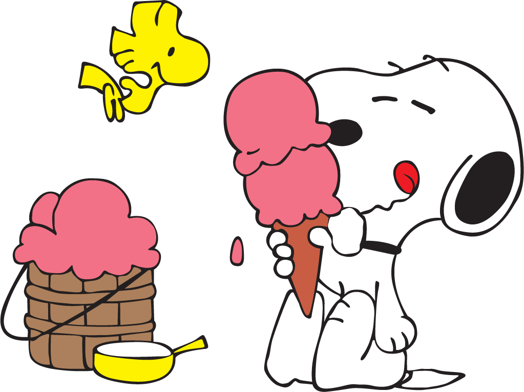 Snoopy and Woodstock Ice Cream DTF transfer